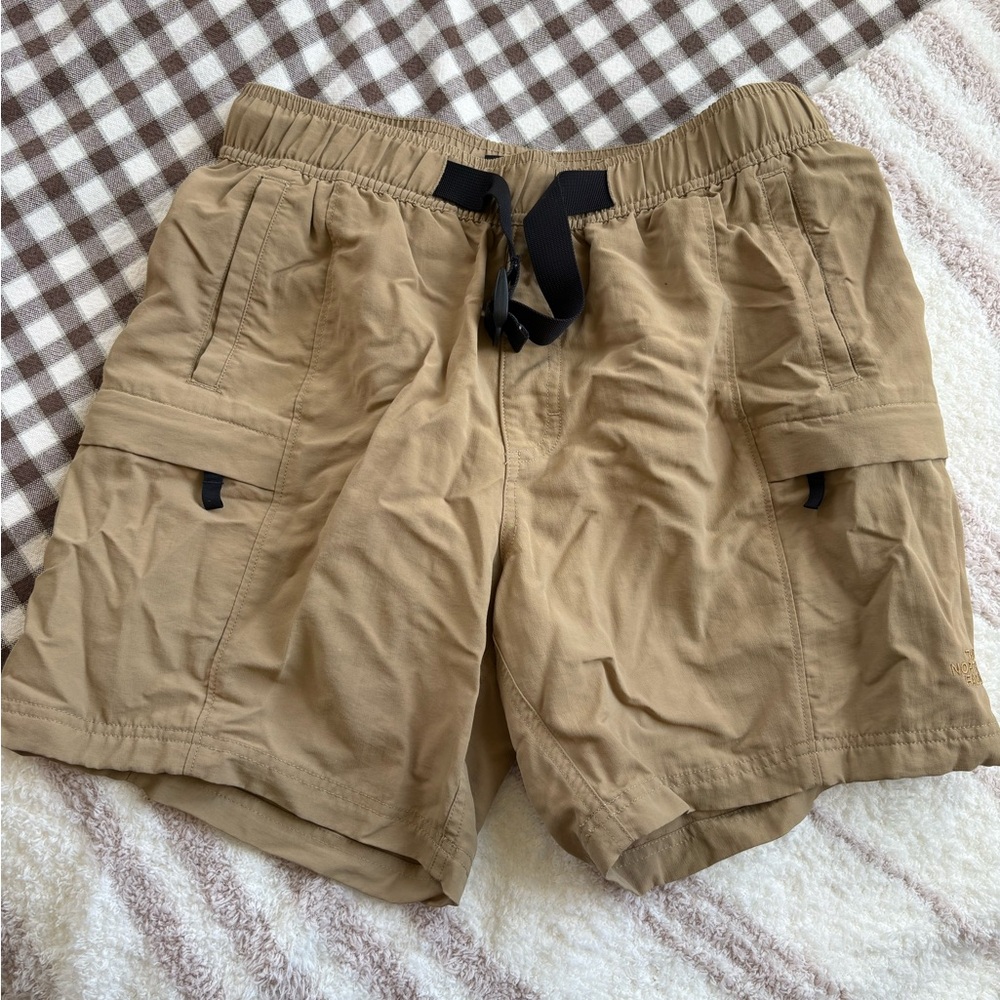 The North Face Men's Athletic Cargo Shorts in Tan with Black Drawstring